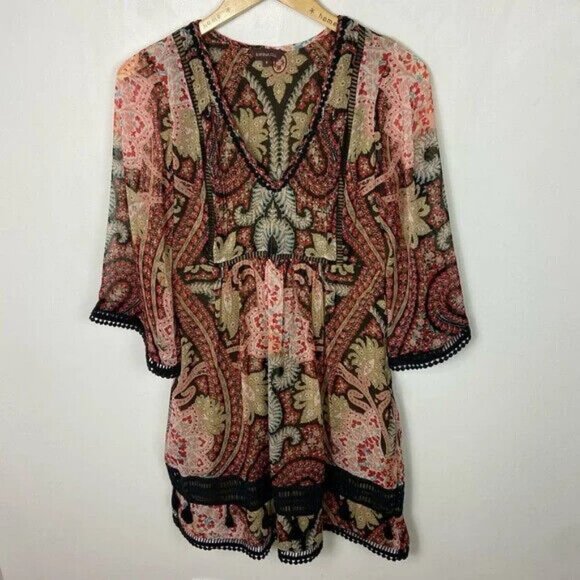 Anthropologie‎ Hippie Size 8 Bohemian Tunic Dress Chic Sleeves Whimsigoth Witchy - Picture 11 of 11